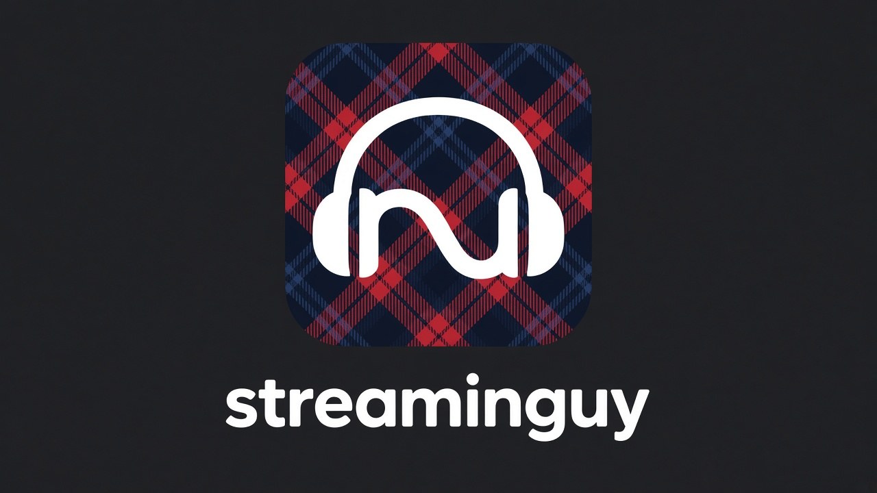 Streaminguy logo: tartan headphone icon beside the streaminguy wordmark